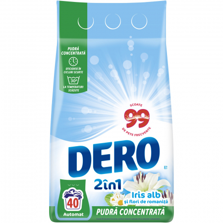 Curatenie & Intretinere - DERO 2 in 1 Detergent Rufe Iris Alb, 3 Kg