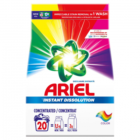 Spalare si intretinere rufe - Detergent de rufe automat Ariel Color, 1,5 kg, formula concentrata, 20 spalari