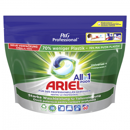 Produse profesionale de curatenie horeca - Detergent de rufe capsule Ariel Professional Universal +, 60 spalari