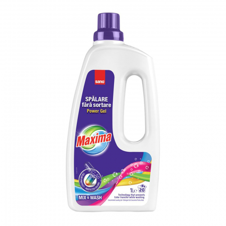 Detergent rufe - Detergent lichid pentru rufe colorate, Sano Maxima Mix & Wash, 1 L