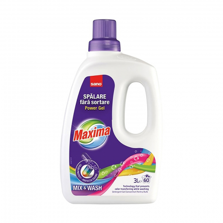 Detergent rufe - Detergent lichid pentru rufe colorate, Sano Maxima Mix & Wash, 3L