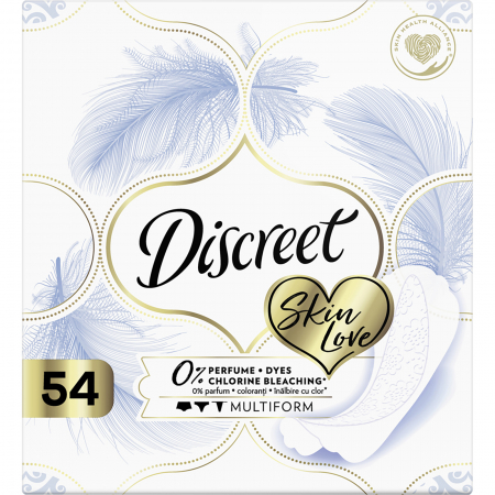 Igiena intima - Discreet  Absorbante zilnice Skin Love Multiform, 54 bucati