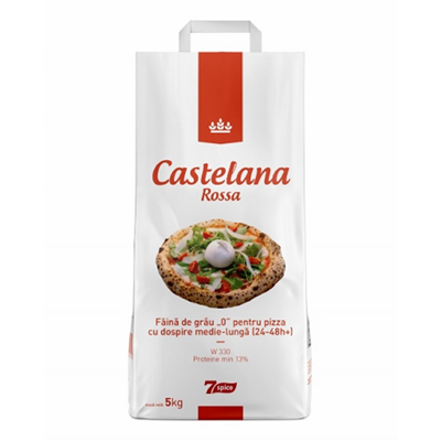 Bacanie - Faina de Grau pentru Pizza cu Dospire Medie Lunga, 5 Kg, Castelana ROSSA