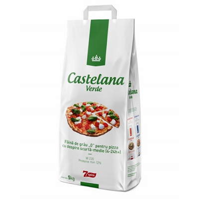 Alimente de baza - Faina pentru Pizza cu Dospire Scurta Medie, 5 Kg, Castelana VERDE