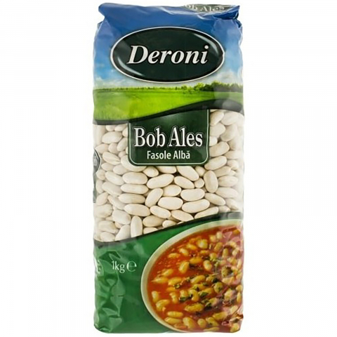 Bacanie - Fasole alba bob mediu, Deroni Bob Ales, 900 g