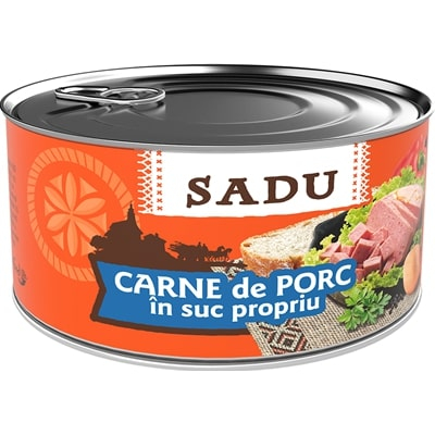 Bacanie - Carne de porc in suc propriu, Sadu, 300 g-VivoMarket.ro