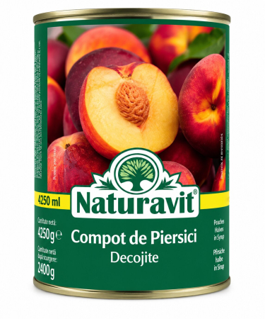 Conserve - Compot de Piersici Decojite, Naturavit, 4.25 Kg-Vivomarket.ro