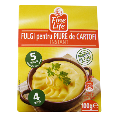 Bacanie - Fulgi pentru Piure de Cartofi, 100 g, Fine Life