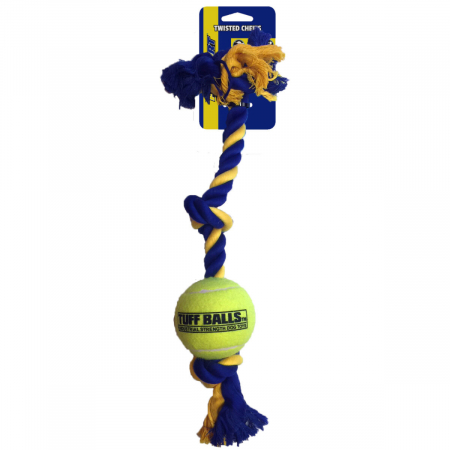 Curatenie & Intretinere - Funie din bumbac cu trei noduri cu bilă de muscat, Petsport ,30 cm