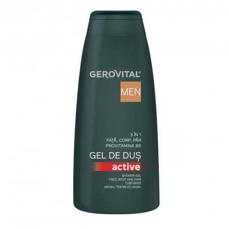 Geluri de dus - Gel de dus Gerovital Men Active 3 in 1, 400 ml
