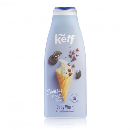 Geluri de dus - Gel de Dus KEFF cu Parfum de Inghetata de Biscuiti cu Crema, 500 ml