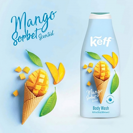 Gel de Dus KEFF cu Parfum de Sorbet de Mango, 500 ml [1]
