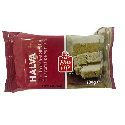 Dulciuri - Halva Floarea Soarelui, Vanilie, Fine Life, 200 g