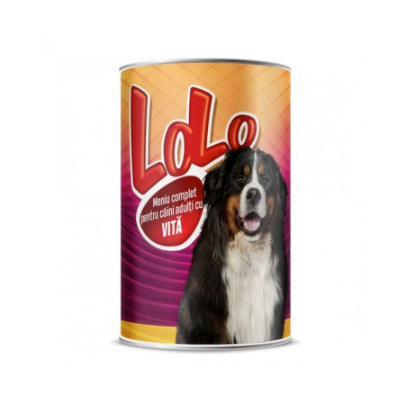 Petshop - Hrana Umeda pentru Caini Adulti cu Vita 12 x 415 g, Lolo