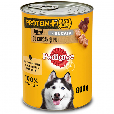 Hrana umeda pentru caini Pedigree Adult, Pui si Curcan, in Aspic 800 g [0]