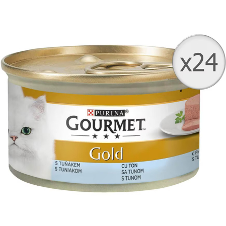 Noutati! - Hrana umeda pentru pisici Gourmet Gold, Mousse Ton, 24 x 85 g