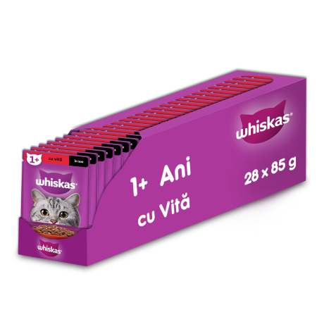Hrana pentru pisici - Hrana umeda pentru pisici Whiskas, Vita in sos, 28 x 85g