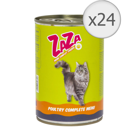 Petshop - Hrana umeda pentru pisici Zaza Pui, 24buc x 415g