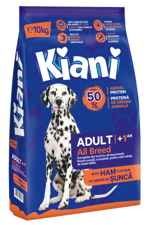 Hrana pentru caini - Hrana Uscata cu Aroma de Sunca Talie M/L, 10 Kg, Kiani