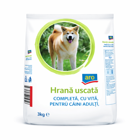 Hrana - Hrana Uscata cu Vita pentru Caini Adulti 3 Kg, Aro