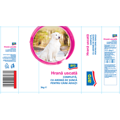 Hrana pentru caini - Hrana Uscata cu Sunca pentru Caini Adulti 3 Kg, Aro