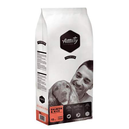 Petshop - Hrana uscata pentru caini Amity Premium, Somon si Orez, 15 kg