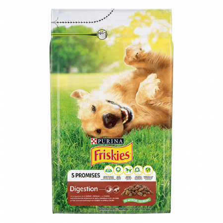 Reduceri&#128293&#9203 - Hrana uscata pentru caini Friskies Digestion, Vita, Miel si Cicoare, 3Kg