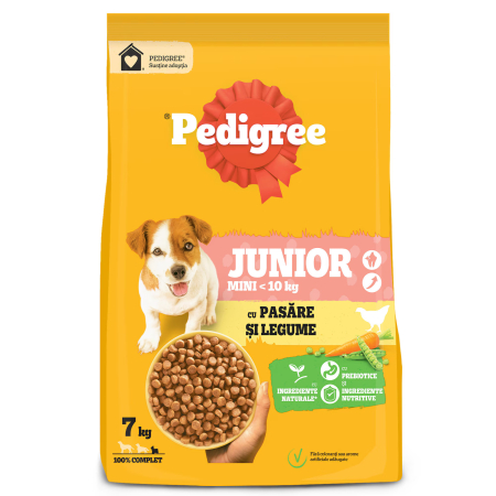Petshop - Hrana uscata pentru caini Juniori talie mica Pedigree, cu pasare si legume, 7 Kg