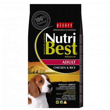 Hrana uscata pentru caini Nutribest Adult, Pui si Orez, 15 kg [0]