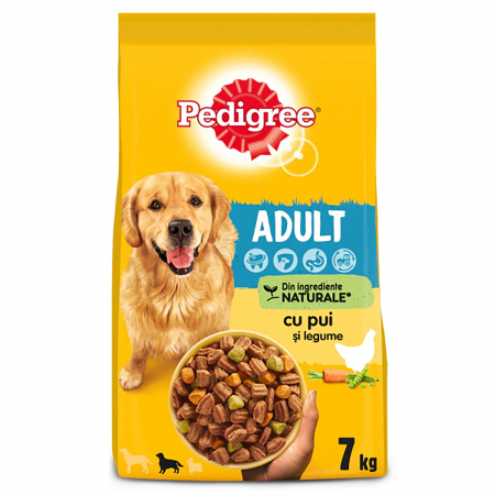 Hrana uscata pentru caini Pedigree Adult, Pui si Legume, 7kg [0]