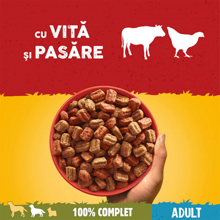 Hrana uscata pentru caini Pedigree Adult, Vita si Pasare, 10 Kg [1]