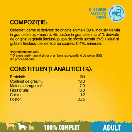 Hrana uscata pentru caini Pedigree Adult, Vita si Pasare, 10 Kg [2]