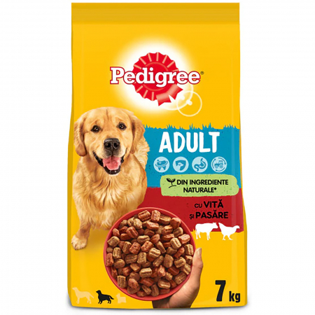 Hrana uscata pentru caini Pedigree Adult, Vita si Pasare, 7kg [0]