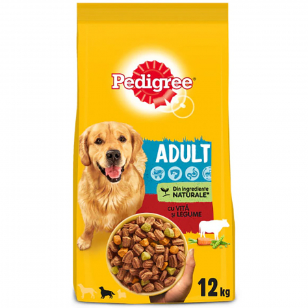 Hrana pentru caini - Hrana uscata pentru caini Pedigree Adult cu vita si legume 12Kg