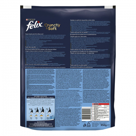 Hrana uscata pentru pisici Felix Crunchy & Soft, Pui, Curcan si legume, 950 g [1]
