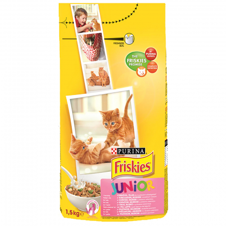 Hrana pentru pisici - Hrana uscata pentru pisici Friskies Junior, Pui & Legume, 1.5Kg