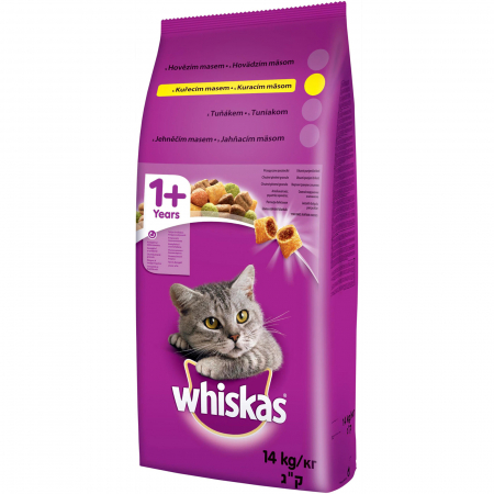 Hrana uscata pentru pisici Whiskas, Pui si Ficat, 14Kg [1]