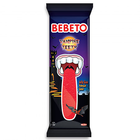 Produse Horeca - Jeleu gumat cu forma de dinti de vampir cu aroma de fructe, 24 bucx 22 g, Bebeto