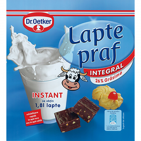 Bacanie - Lapte praf integral, 26% grasime, Dr.Oetker, 250 g