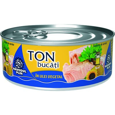 Conserve - Ton Bucati in Ulei Vegetal, Navodul Plin, 160 g