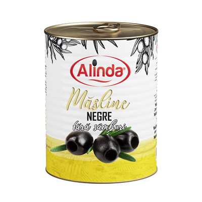 Conserve - Masline Negre fara Samburi, Alinda, 360 g-Vivomarket.ro