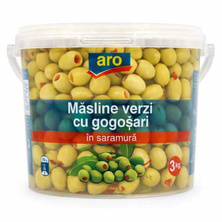 Produse Horeca - Masline Verzi cu gogosar, Calibru 181-200, Aro, 3 Kg