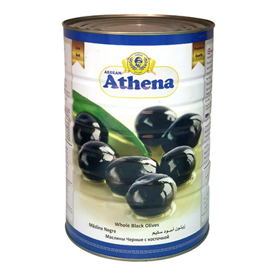 Produse Horeca - Masline Negre, Calibru 180-200, Athena, 2.5 Kg