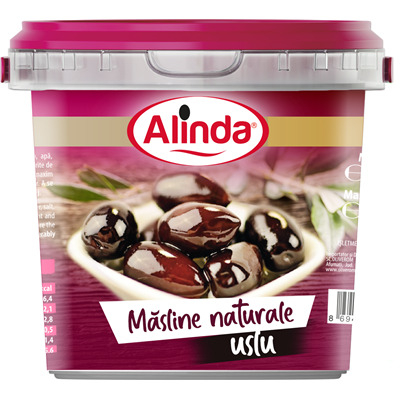 Conserve - Masline Naturale Uslu in Saramura, Calibrul 280 - 320, Alinda, 700 g-Vivomarket.ro