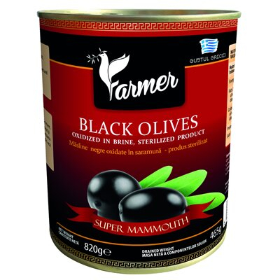 Conserve - Masline Negre Super Mammouth, Farmer, 820 g-Vivomarket.ro