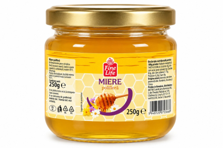 Dulceata, Miere & Crema tartinabila - Miere Poliflora, Fine Life, 250 g-Vivomarket.ro