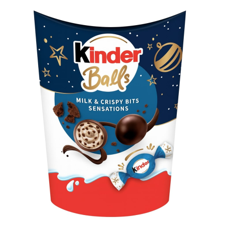 Noutati! - Bomboane de ciocolata cu lapte, crocante, Kinder Balls, 164 g-Vivomarket.ro