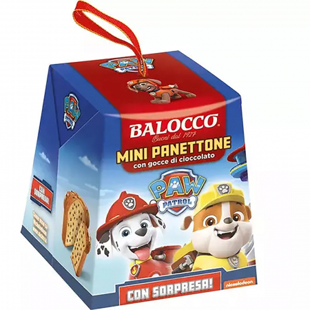 Mini Panettone Paw Patrol cu bucati de ciocolata, cu surpriza, Balocco, 100 g [0]