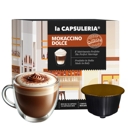 Mokaccino, 16 capsule compatibile Dolce Gusto - Capsuleria Bacanie - Mokaccino, 16 capsule compatibile Dolce Gusto - Capsuleria