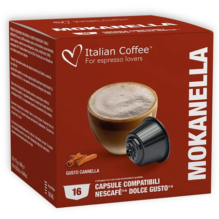 Bacanie - Mokanella, 16 capsule compatibile Nescafe Dolce Gusto, Italian Coffee